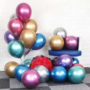 JXPARTYY Balloons 12inch Glossy Metal Latex Balloons Festival Party Supplies Decorations Metallic Colors Balloons