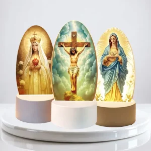 Jesus Night Light 3D Acrylic Tabletop Lamp Soft Warm Light for Christmas Easter Decoration