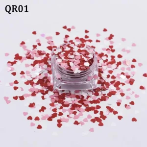 Jincong Eco Friendly Retro Style PET Material Mixed Color Mixed Size Heart Glitter Sequins Bulk Valentine Love for Epoxy Tumbler