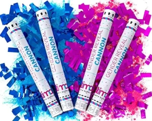 JuCai GR003 Gender Reveal Confetti Powder Cannon & Popper Smoke Powder Confetti Sticks for Outdoor Parties