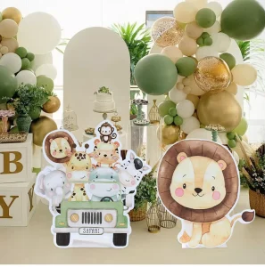 Jungle Animal KT Board Safari Theme Foam Board Frame Baby Shower Wild One 1st Birthday Party Decorations Kids