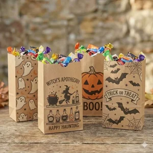 KM Custom Printed Halloween Paper Bags with Logo Trick or Treat Candy Goodie Chocolate Gift Bag Manufacturer
