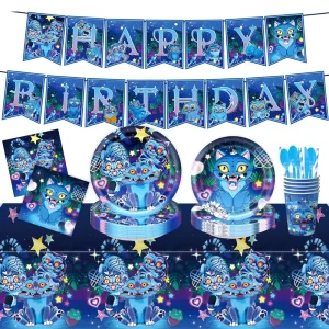 KPOP Demon Hunter Birthday Party Supplies Purple Theme Disposable Tableware Set Party Decoration Promotional Party Supplies