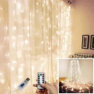 Kanlnog 3x3m 3*2m 3*1m 8 Modes String Decorative Christmas XMAS Lights Fairy LED Curtain Light