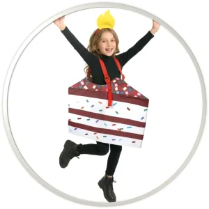 Kids Birthday Cake Slice Halloween Costume Cake Print Party Smock Tunic Outfit Food Themed Dress up Role Play Clothes f