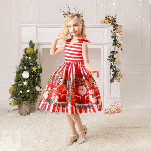 Kids Christmas Party Dress Children Carnival Holiday Clothing Costume Dresses