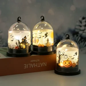 Kids Halloween Desktop Night Light Pumpkin Lantern LED Decorations Ornaments Plastic Party Supplies