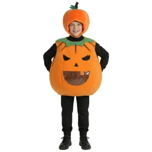 Kids Halloween Pumpkin Costume Jack O Lantern Bodysuit Outfit with Matching Hat