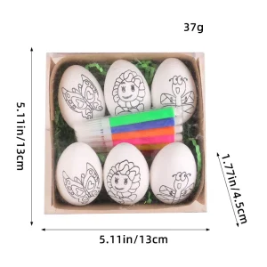 Kids’ Handmade Cartoon Style Plastic Easter Eggs Eco friendly Waterproof Hand Painted Set Festival Decorations Indoor