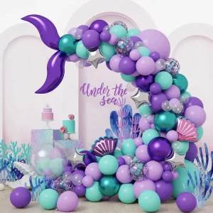 Kids Happy Birthday Celebration Supplies Balloon Ballon Garland Set Items Mermaid Birthday Decorations Globos Suit for Birthday