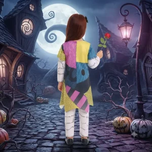 Kids Patchwork Doll Costume Classic Stitched Rag Doll Dress for Halloween Theme Parties Cosplay & Creative Dress up