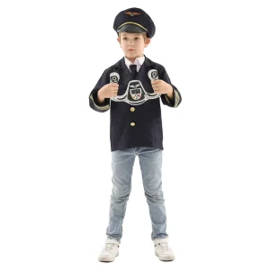 Kids Pilot Halloween Cosplay Costume Unisex Children’s TV & Movie Comfortable Blue Polyester Top