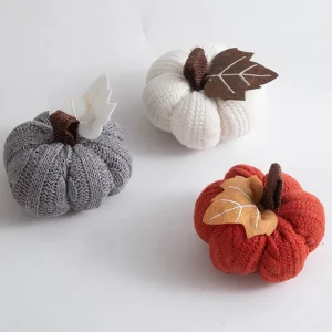 Knitted Little Pumpkin Pendant Thanksgiving Fall Decor for Halloween Living Rooms Table