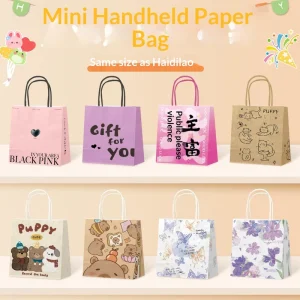 Kraft Paper Bag Same Style Mini Size Tote Bag Custom made Degradable Zongzi Bag Dragon Boat Festival Offset Printing