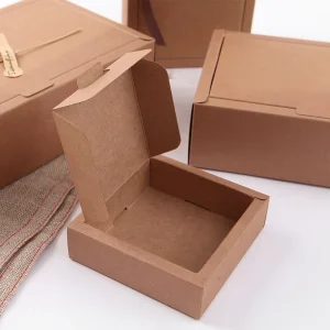 Kraft Paper Flip Top Foldable Gift Box with Color Printing Offset Printed for Tea Sugar Cake Packaging