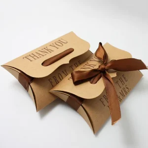 Kraft Paper Pillow Packaging Gift Box for Christmas Packaging Food Candy Box Customized Rigid Boxes OEM ODM