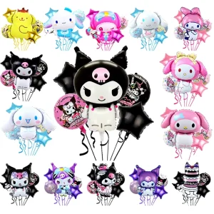Kuromi Foil Balloon Set Cartoon Anime Magic Themed Birthday Party Decorations Backdrop Decor Kit