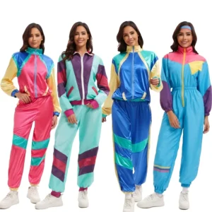 L Retro Festival Outfit Women 70s 80s Disco Tracksuit Rave Dance Party Costume Ready To Ship Bulk Supplier Clubwear