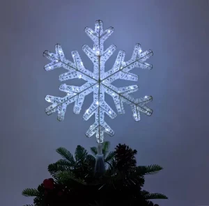 LED雪花圣诞图案室内装饰圣诞树顶饰