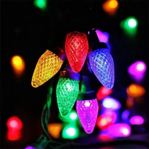 LED 3500K Warm White Christmas Light Bulb Strawberry Style String Light 5M IP44 Ra60 30lm/W Patio Party