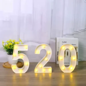 LED 6 Inch High Luminous Battery Operated 26 Alphabet Letter Number Lamp for Party, Festive Days, Home Bedroom Decoration