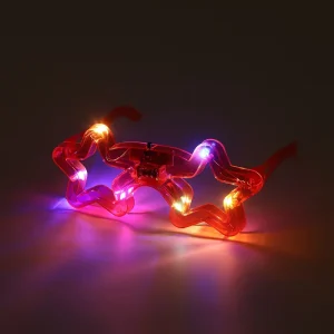 LED 6 Light Glasses Customizable Colors Battery Operated Rave Gear Nightclub Decor Valentine’s Day Graduation Ready