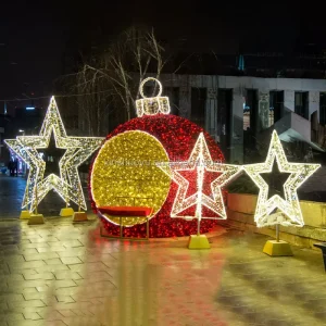 LED Arched Pentagonal Star Shaped Light Christmas Outdoor Decorations Large Used for Commercial Decoration
