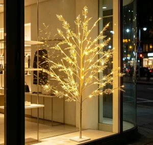 LED Artificial Tree Floor Light Warm White LED Birch Indoor Living Room Bedroom Christmas Birthday Party Home Decor Lamp