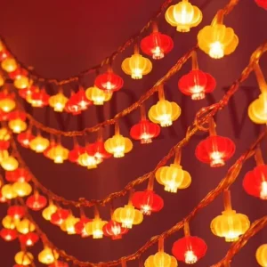 LED Chinese New Year Festival Decorations Red Lantern String Lights for Spring Festival