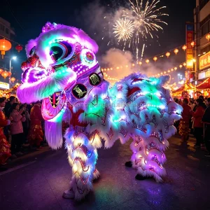 LED Chinese Southern Lion Dance Costume Lion Outfit for New Year Parade Carnival Festival Night Show Stage Performance Party