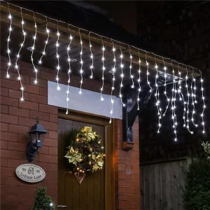 LED Christmas Fairy Light Curtain with Icicle String Lights