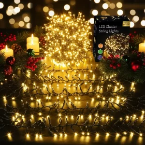 LED Christmas Lights 8 Modes Function Waterproof Christmas Wall Decoration IP44 Warm White for Wedding Garden Decoration