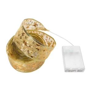 LED Christmas Series Ribbon Lights Butterfly Gift Box Knot Silk Ribbon Copper String Lights Festive Decorations
