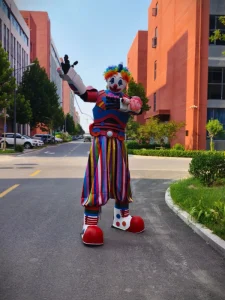LED Clown Robot Stilt Walker Costume Silk Cotton Polyester Carnival Rave Party Stage Luminous Dancewear Kits Style Men’s Adult