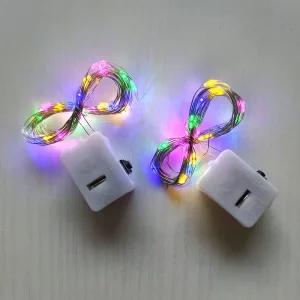 LED Colorful Flower Bouquet Light String Decoration Warm Light Button Battery Powered Three speed Flashing Copper