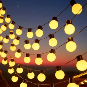 LED Copper Solar String Light Retro G50 Bulbs Solar Powered Christmas Atmosphere Lighting Decorative Outdoor Camping Garden