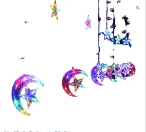 LED Curtain String Lights Festival Star Moon Fairy Garland Indoor Christmas Decoration 8 Programme