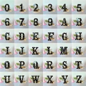 LED Decorative Lights 26 Letter Lights 0-9 Number Lights Light Board Wedding Birthday Party Lights and Festive Decorations