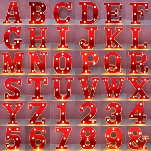 LED Decorative Lights 26 Letter Lights (0-9) Number Lights Lights for Weddings Birthdays Parties and Festive Decorations
