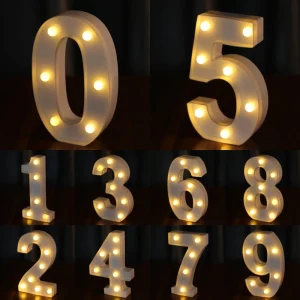 LED Decorative Lights Letter Lights Number Lights (0-9) for Weddings Birthday Parties Anniversaries and Festive Decorations
