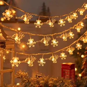 LED Deer Christmas Tree Snowflake Star Light String Christmas Day Decorative Lights Atmosphere Small Color Lights