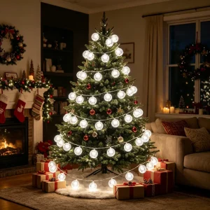 LED Disco Ball String Lights Mirror Ball Fairy Lights Battery Operated for Christmas Party Home Wedding Decor Bulk OEM