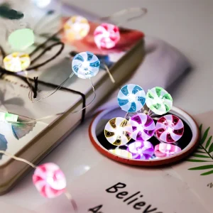 LED Fairy Copper Wire Candy Peppermint String Light Chain Lights Holiday Festival Decorative