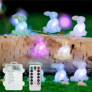 LED Fairy Light Easter Decoration String Cute Carrot Rabbit Warm White Custom Length Battery Powered CE Certified Outdoor Decor