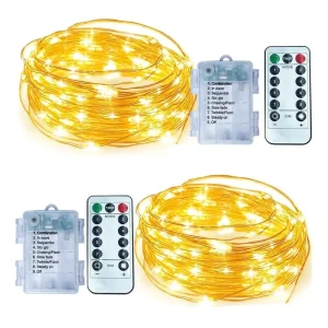 LED Fairy String XMAS Lights Remote Control 8 Modes Timer Dimmable Waterproof Fairy Lights For Christmas Garden Decoration