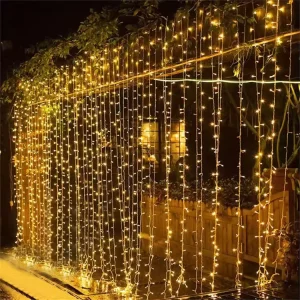 LED Fairy Window Curtain Lights Hanging Decorative Lighting for Christmas and Outdoor Wedding Parties