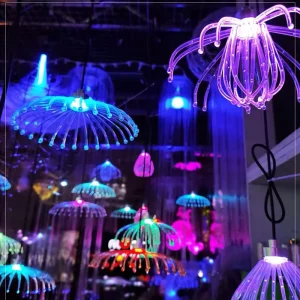LED Festive Atmosphere Jellyfish Light Genie Plug in Decorative Lighting Hanging Tree Light Outdoor Parachute
