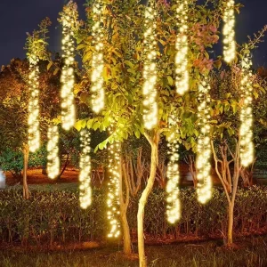 LED Firecracker Meteor Lights IP65 Waterproof 96-Light String for Outdoor Courtyard Large Tree Hanging Christmas Decoration