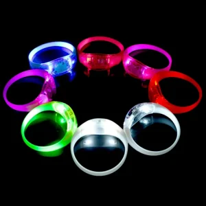 LED Flashing Voice Activated Music Activated Colorful Silicone LED Bracelet with Motion Sensor for Ramadan Graduation Parties