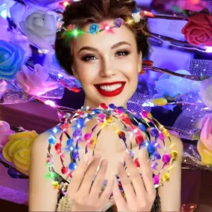 LED Flower Crowns Headbands Women Garlands Glowing Floral Wreath Crowns Party Supplier for Wedding Beach Party Birthday